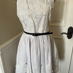 French Connection White and Black Sleeveless Mini Sundress